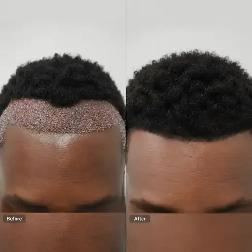 Hair transplant before and after result