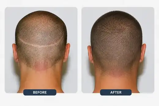 Hair transplant before and after result