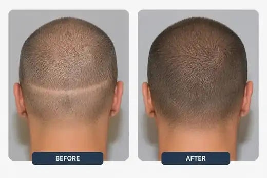 Hair transplant before and after result